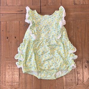 Serendipity floral ruffled bubble romper